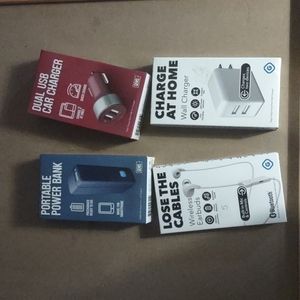 4 Gems Car, Home, Portable charger and Bluetooth earbuds